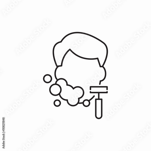 beard shave icon sign vector