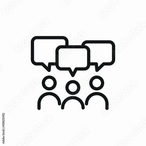 group people talking icon sign vector