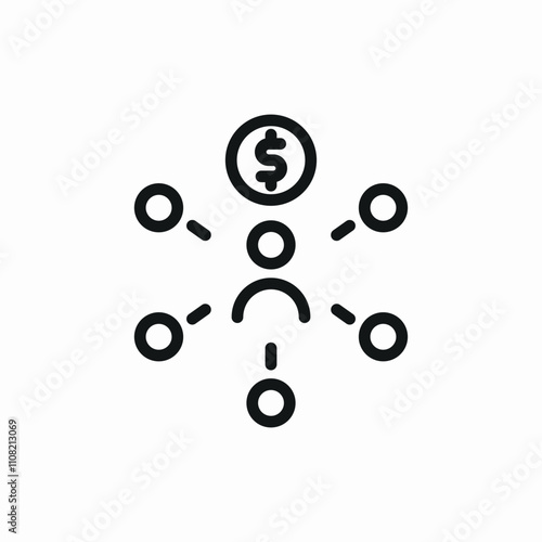 person money earn ways icon sign vector