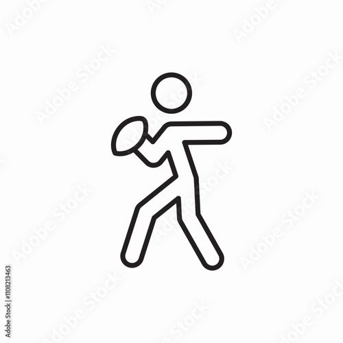 rugby player icon sign vector