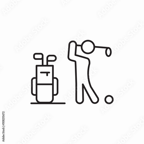 golf player sportsman icon sign vector