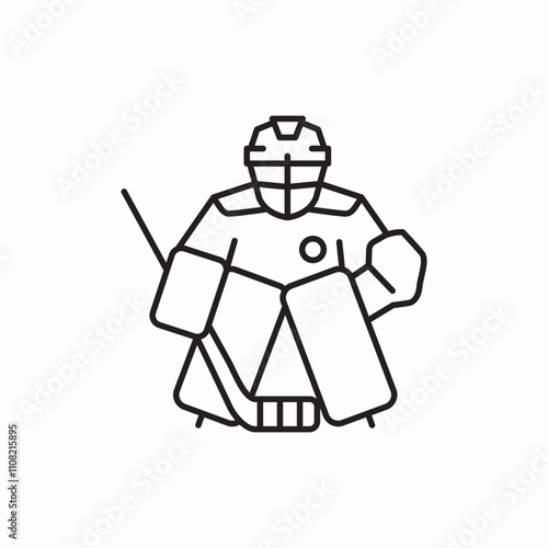 hockey goalkeeper icon sign vector photo