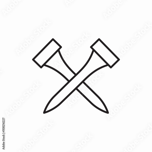 nails cross icon sign vector