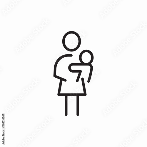 newborn baby mother icon sign vector