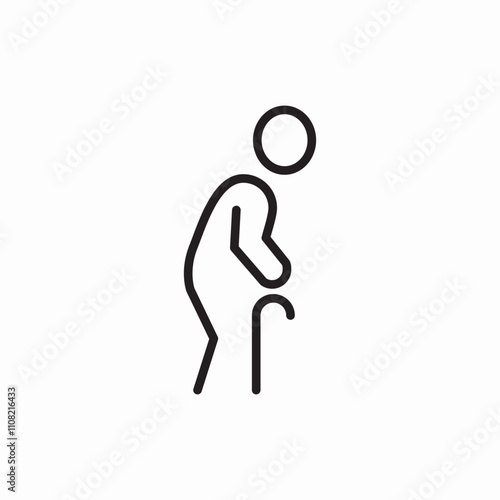 old man walking icon sign vector