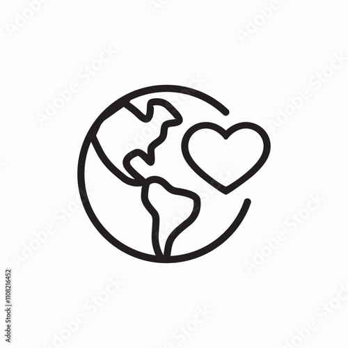 planet love environment icon sign vector