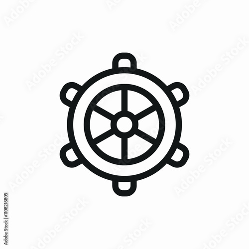ship wheel icon sign vector