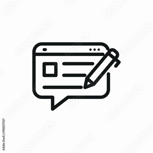 speech bubble text write icon sign vector