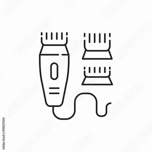 trimmer attachments set icon sign vector