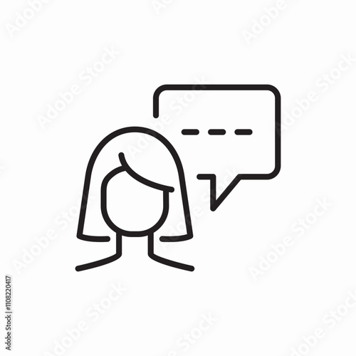 female speech bubble icon sign vector