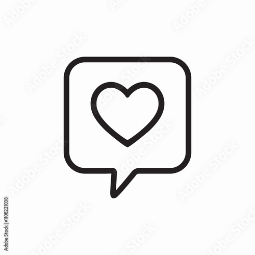 speech bubble heart icon sign vector