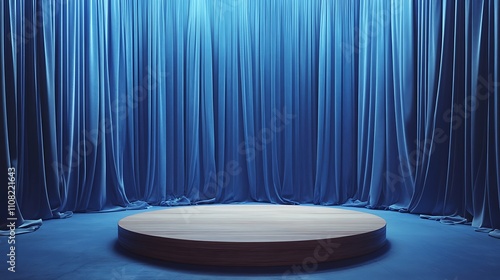 Elegant podium Stage Background with Modern Design and Dynamic Lighting Effects- Generative Ai