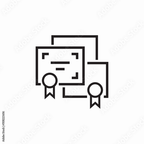 diplomas certificates achievements icon sign vector