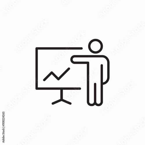 presentation statistics icon sign vector