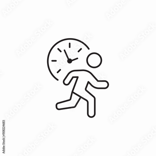 time hurry running icon sign vector
