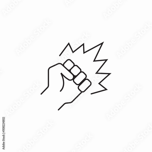 violence fist punch icon sign vector