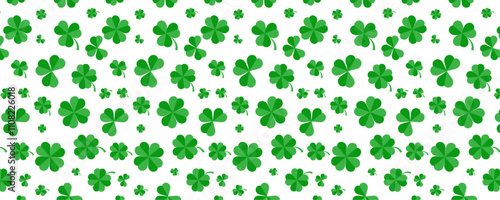 Saint Patrick Day seamless pattern isolated on transparent background.