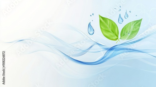 A white-blue background featuring a symbol of ecological balance.