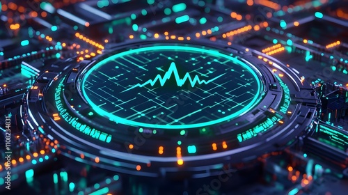 Wallpaper Mural Futuristic Tech Heartbeat Display Torontodigital.ca