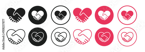 Handshake,Love,Marriage,Heart Icons