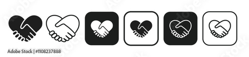 Handshake,Love,Marriage,Heart Icons