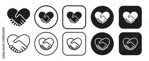 Handshake,Love,Marriage,Heart Icons