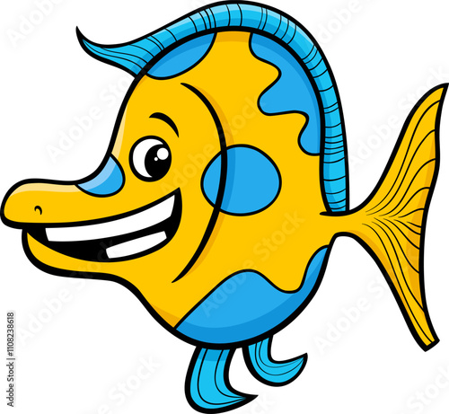 cartoon tropical fish sea life animal character