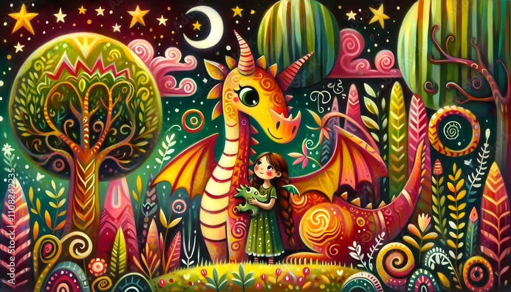 Fototapeta premium Dragones y Sueños Encantados