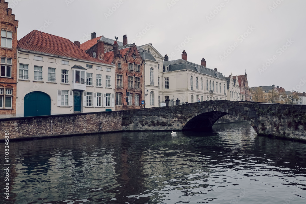 Naklejka premium Arquitectura y puentes de Brujas Belgica