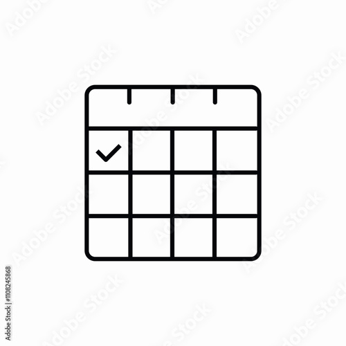 calendar schedule check mark icon sign vector