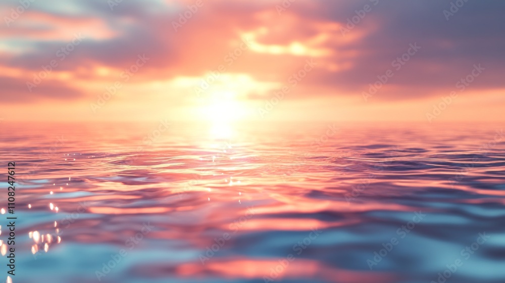 Fototapeta premium Sunset Over Calm Ocean