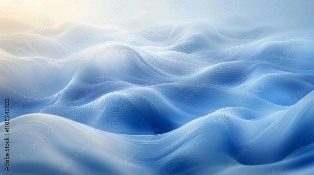Obraz premium Abstract Blue Waves Landscape