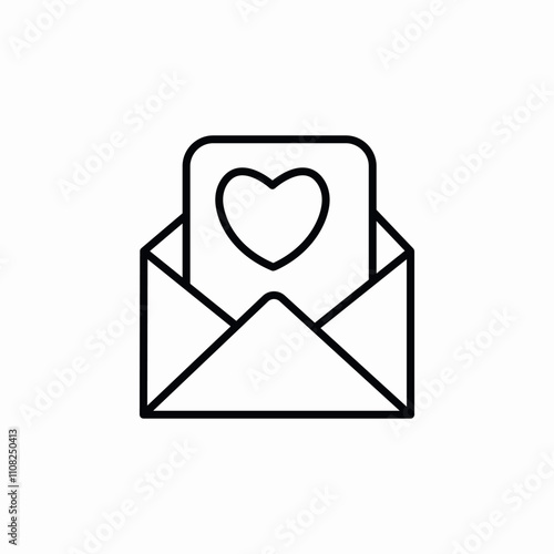 mail heart romantic letter icon sign vector