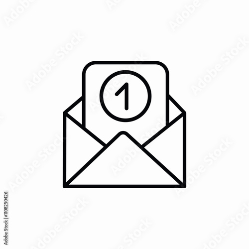 mail one notification icon sign vector