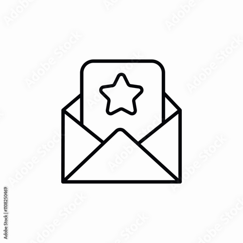 mail star favorite icon sign vector
