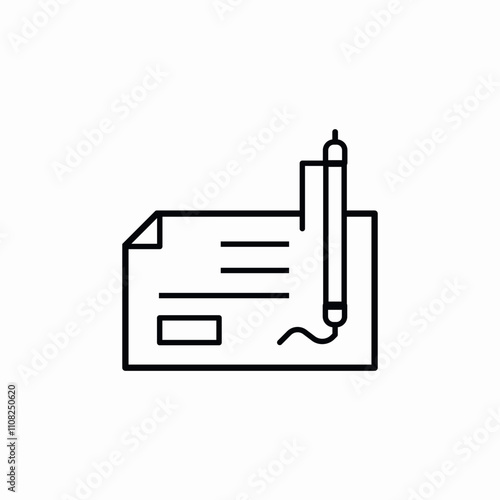 money check cheque signature icon sign vector