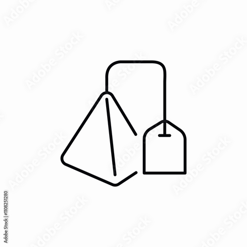 tea bag pyramid icon sign vector