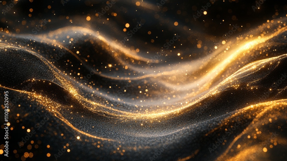 Fototapeta premium Golden Abstract Waves
