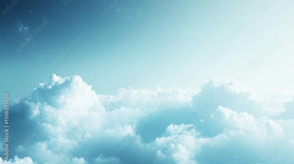 Serene Sky with Fluffy Clouds Serene Sky with Fluffy Clouds
