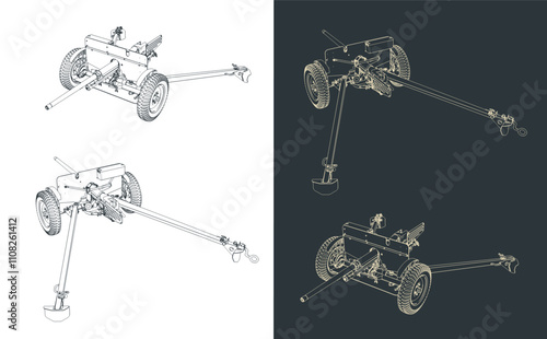 M3 anti tank gun illustrations
