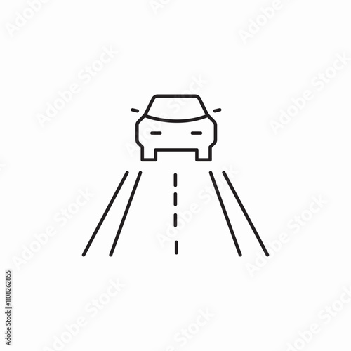 car road way icon sign vector photo