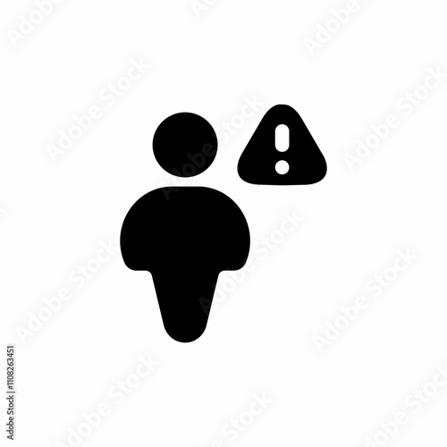 solid person exclamation mark warning icon sign vector