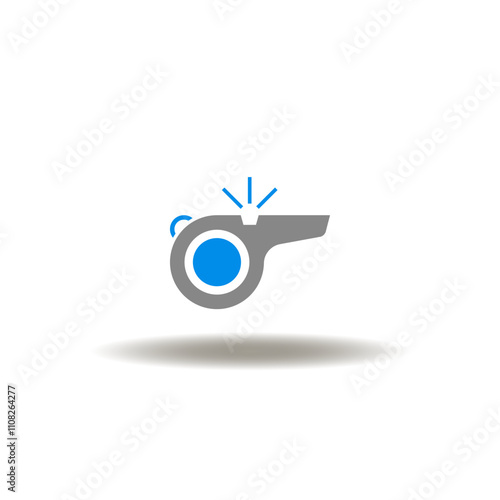 Vector illustration of whistle. Icon of whistleblower.