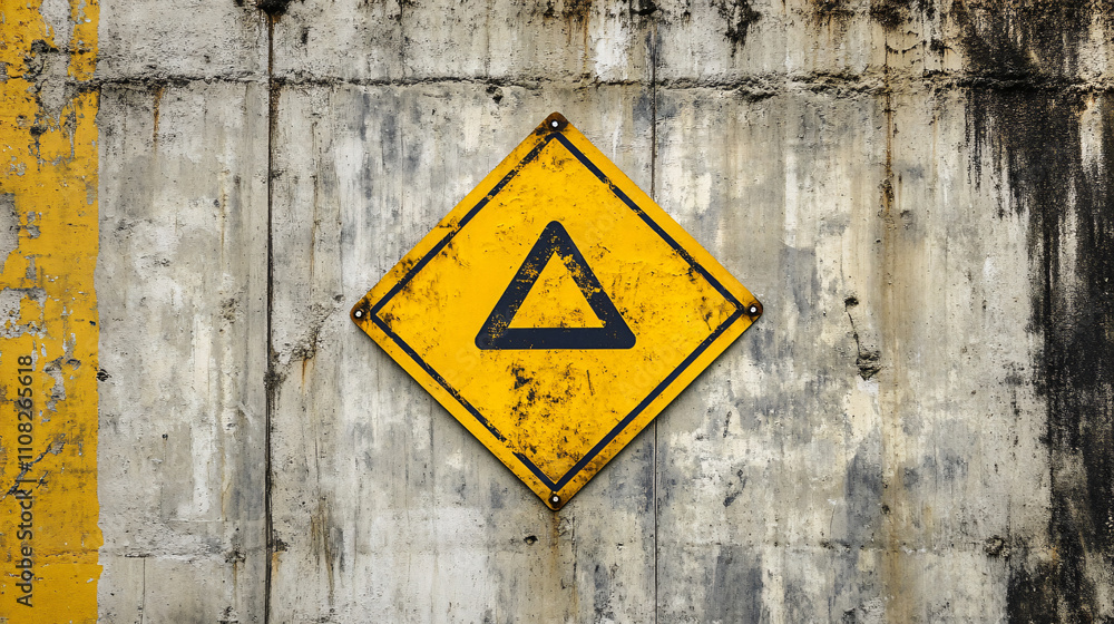Warning sign for a danger zone with a white background, featuring an animal crossing hazard symbol inside a yellow diamond. Warning sign for a danger zone with a white background, featuring an animal crossing hazard symbol inside a yellow diamond.