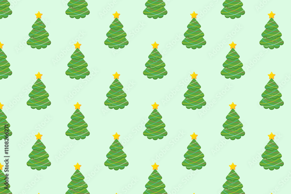 Fototapeta premium Pattern Christmas tree. Vector illustration.