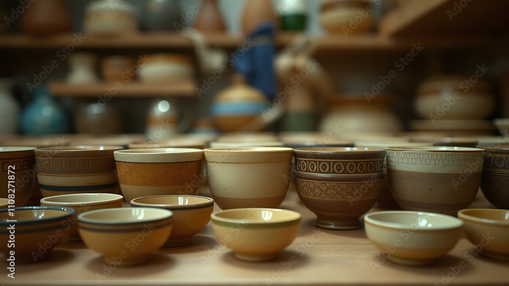 Various pots arranged for sale at a market stall, showcasing a variety of sizes and designs.
Various pots arranged for sale at a market stall, showcasing a variety of sizes and designs.
