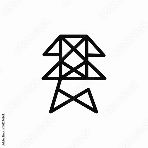 electricity tower icon sign vector