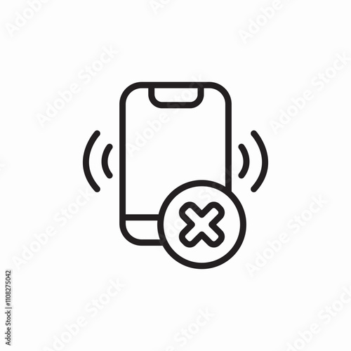 phone vibration turned off icon sign vector