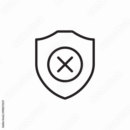 protection turned off unsafe icon sign vector