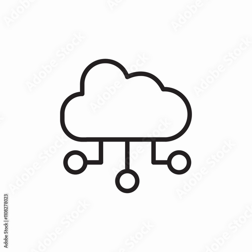 cloud connection data icon sign vector